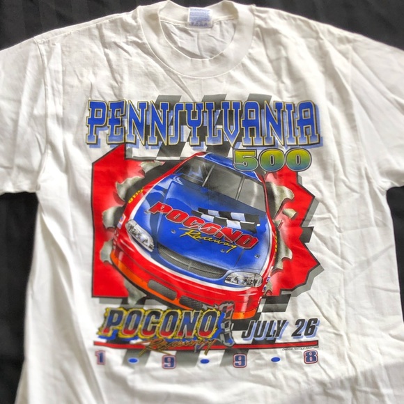 Vtg Pennsylvania 500 Graphic T-Shirt - Picture 3 of 14